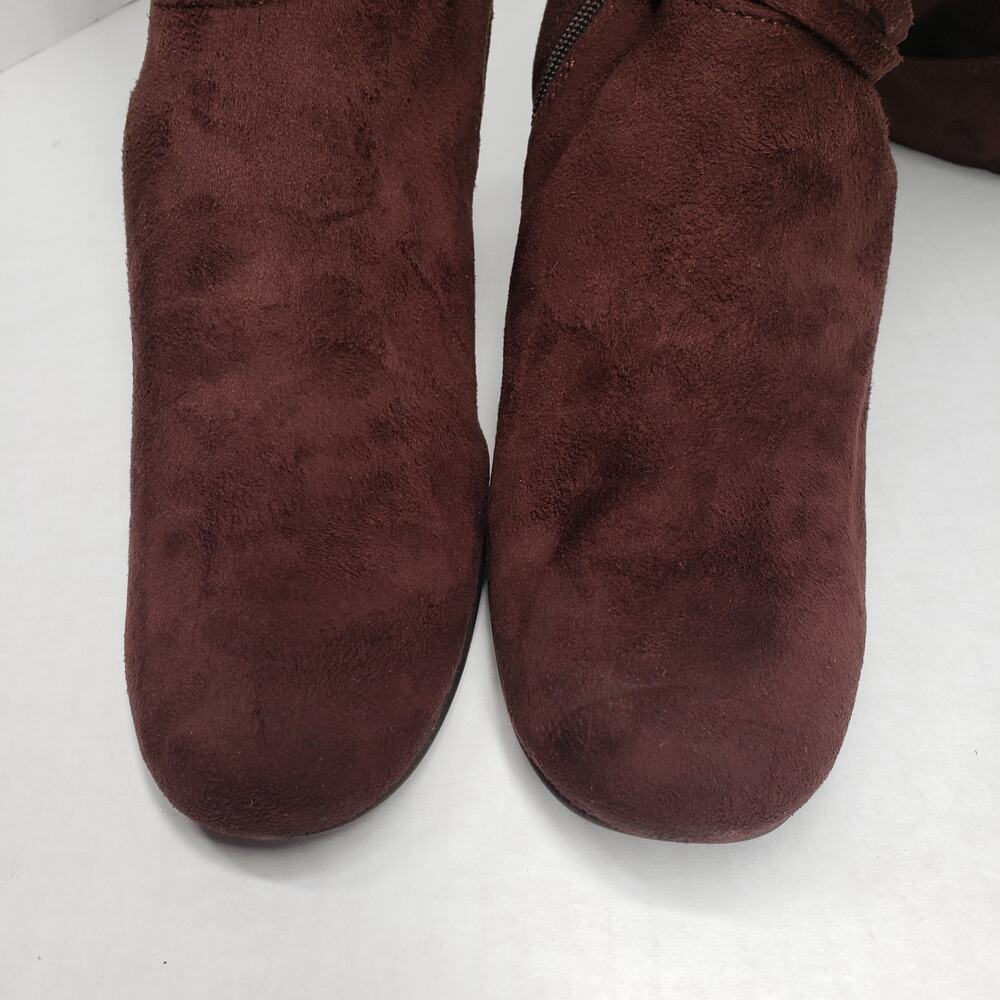 Predictions Faux Suede Knee High Boots Women 10 Wide Brown Slouchy Bohemian Fall - Picture 8 of 16